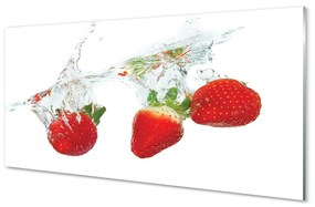 Pannello paraschizzi cucina Fondo bianco delle fragole dell'acqua 100x50 cm