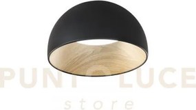 Plafoniera led coco nera 30w 3840 lm 3000 4000 6500k d.35cm effetto...
