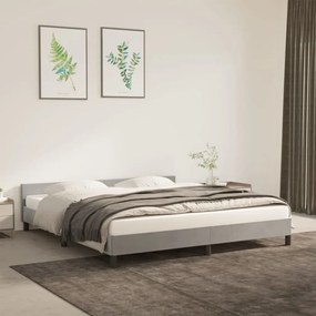 Giroletto Senza Materasso Grigio Chiaro 160x200 Cm Velluto /