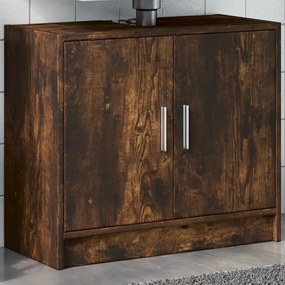 Mobile Lavabo Rovere Fumo 63x29x55 Cm İn Legno Multistrato /
