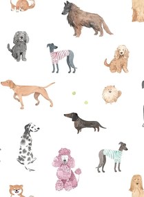 Sandberg Carta da parati Taiga and Friends - White