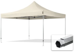 TOOLPORT 4x4m gazebo pieghevole PES, PROFESSIONAL alluminio, crema - (600181)