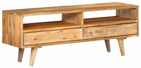 Mobile Porta Tv 110x30x41 Cm İn Legno Massello Di Mango /