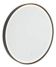 Specchio da bagno nero 50 cm LED dimmer tattile - MIRAL