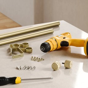 Bastone per tende oro opaco in acciaio regolabile 168 - 305 cm Cleo – Umbra