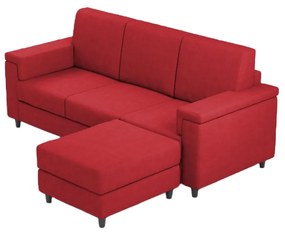 Ityhome MARRAK Rosso | divano 3 posti con pouf