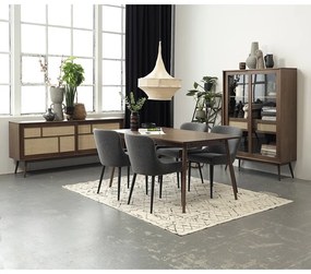 Vetrina marrone scuro effetto rovere con ante scorrevoli 110x160 cm Barrali - Unique Furniture