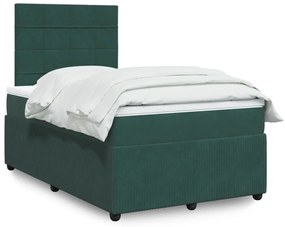 Giroletto A Molle Con Materasso Verde Scuro 120x190 Cm Velluto /