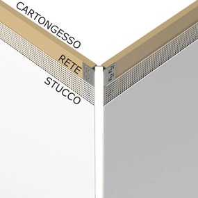 Profilo da Incasso per Cartongesso ad Angolo Esterno per strisce LED Selezionare la lunghezza 2 Metri