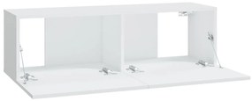 Set mobili porta tv 8pz bianco in legno multistrato