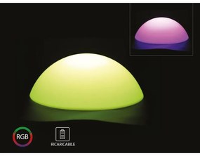 Semisfera Luminoso Mezza Palla Con Lampada Luce Led RGBW Ricaricabile Telecomando Incluso IP54 50X50X26cm SKU-40221