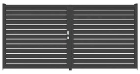 Cancello manuale battente Maia120-20 in alluminio, apertura centrale, L 400 x 160 cm, di colore grigio antracite