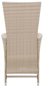 Set da pranzo da giardino 7 pz con cuscini in polyrattan beige