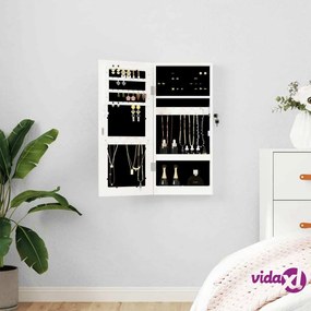 vidaXL Armadio Portagioie con Specchio a Muro Bianco 30x8,5x67 cm
