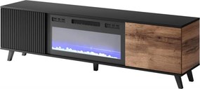 Mobile con camino Random RTV-K in rovere wotan/nero