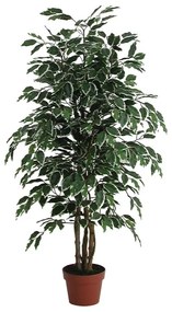Pianta artificiale in vaso di plastica, ficus H 125 cm, Ø 17 cm