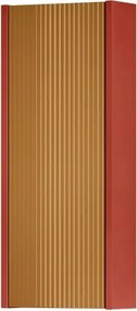Pensile bagno Niwa cannettato laccato opaco paprika con vetro senape, 1 anta P17 x L30 x H78.5 cm