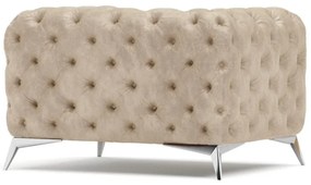 Poltrona beige con rivestimento in velluto Chelsea – Ropez