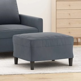 Poggiapiedi Grigio Scuro 60x50x41 Cm İn Velluto /