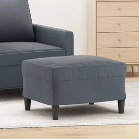 Poggiapiedi Grigio Scuro 60x50x41 Cm İn Velluto /
