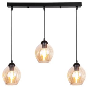 Lampada a sospensione nera con paralume in vetro 14x70 cm Aspa - Candellux Lighting
