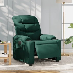 Poltrona Elettrica Reclinabile Verde Scuro İn Tessuto /