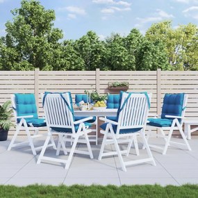 Cuscini Sedia Schienale Basso 6 Pz Azzurro İn Tessuto Oxford /