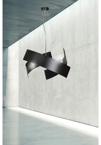 Sospensione Moderna 1 Luce Izanagi In Fasce Di Acciaio Nero