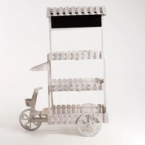 Carrello Candy Bar Cream Bianco Invecchiato