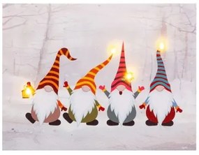 Quadro Natale Multicolore Legno Tela 40 x 30 x 18 cm