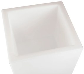 Vaso Illuminabile Quadrato 40x40xH90cm, E27 Colore Bianco