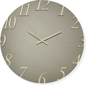 Orologio rotondo D80 cm GARRET in cristallo satinato Bronzo e numeri Oro