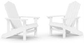 Sedie da Giardino Adirondack 2 pz in HDPE Bianco