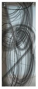 Anta per porta scorrevole esterno muro Black Smoke in vetro nero serigrafato, L 96 x H 215 cm spessore 10 mm, apertura sinistra