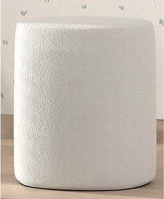 Pouf bianco per bambini in tessuto bouclé MOON - Vipack