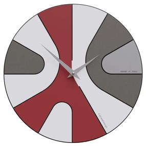 CalleaDesign Orologio da parete moderno silenzioso AsYm- in vari colori RUBINO