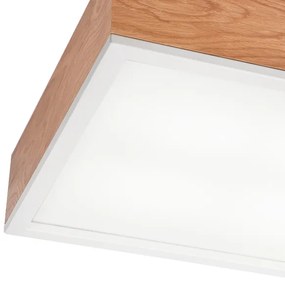 Plafoniera OAK SQUARE 4xE27/15W/230V 39x39 cm quercia/bianco