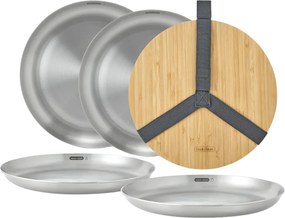 Set di piatti argentati in acciaio inox 4 pz ø 25,5 cm – Black + Blum