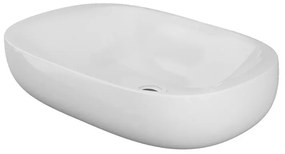 Lavabo ovale 60 cm d'appoggio bianco in ceramica Rak Illusion
