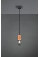 Sospensione Tosh Nero 1xE27 Legno E Gabbia Metallica 10 cm Trio Lighting