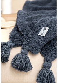 Copriletto micro felpato antracite per letto matrimoniale 200x220 cm Puffy - Mijolnir