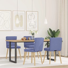 Sedie Da Pranzo 4 Pz Blu Jeans İn Tessuto /