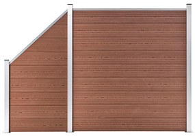 Pannelli Recinzione 1 Quadrato 1 Inclinato 273x186 Cm Marrone /