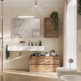 Mobile sottolavabo e lavabo Barrik per vasca a sinistra bianco L 100 x H 56 x P 49 cm 2 cassetti