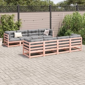 Set divani giardino 9 pz cuscini legno massello abete douglas