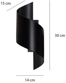 Applique Moderna 1 Luce Ubbe A Fascia In Acciaio Nero