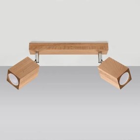 Sollux SL.1036 - Faretto KEKE 2xGU10/40W/230V quercia