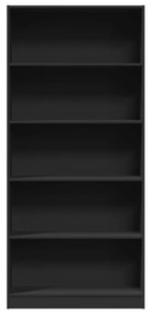 Libreria nera 80x24x176 cm in legno multistrato