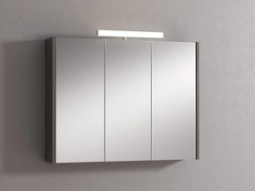 Pensile con luce Akira laccato lucido grigio L 90 x H 70 x P 15.5 cm
