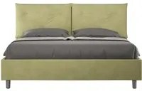 Letto Matrimoniale rivestito in Microfibra - APPIA Dimensione Rete: 160x190, Tipologia Letto: Con Rete, Colore: T verde